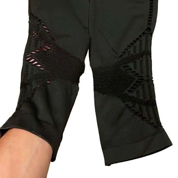 EUC Nux Seamless Black Mesh Textured Crop Legging Yoga Pants - Size Small - Picture 10 of 13